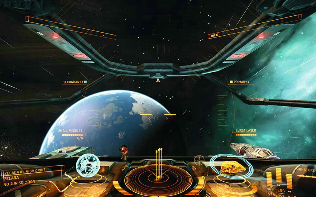 NO.3精英：危机四伏
《精英：危机四伏》是一款移植游戏，基于太空战斗主题，用户能够扮演大量不同的角色，在不同的星系里穿梭，进行贸易与战斗。尽管在原生平台上的口碑一般，但经过VR改进后，整个游戏便更为有趣了。
