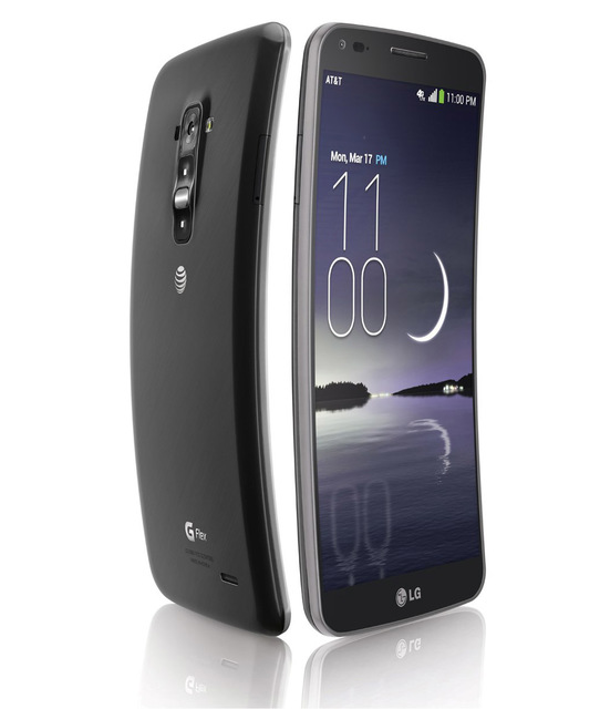 NO.3LG G Flex
2014年有4款手机同时获得iF设计金奖，分别是LG G Flex、iPhone 5c、Nokia Asha 501、HTC One M7。LG G Flex的特点是其柔性屏幕，上下弯曲的屏幕可以无缝的贴合到使用者的曲线，大大提高了用户体验。此款手机还具有一个特殊功能，就是后壳具有刮伤自愈能力，轻微的伤痕几分钟后就会自动回复。
