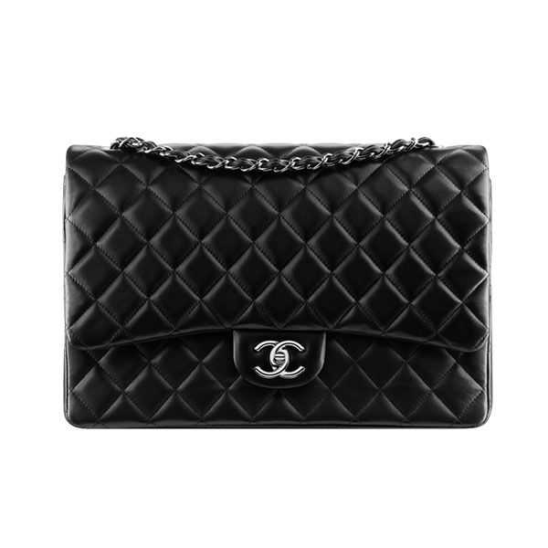 Chanel Classic Flap 黑色小羊皮中号链条包