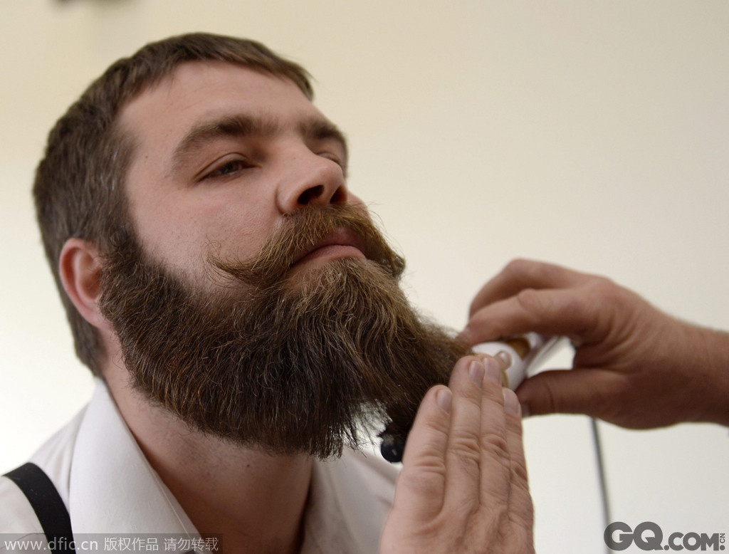 当地时间2014年11月8日，德国施鲁赫湖，欧洲胡须锦标赛举行，参赛的“美髯公”们展示自己的胡子。