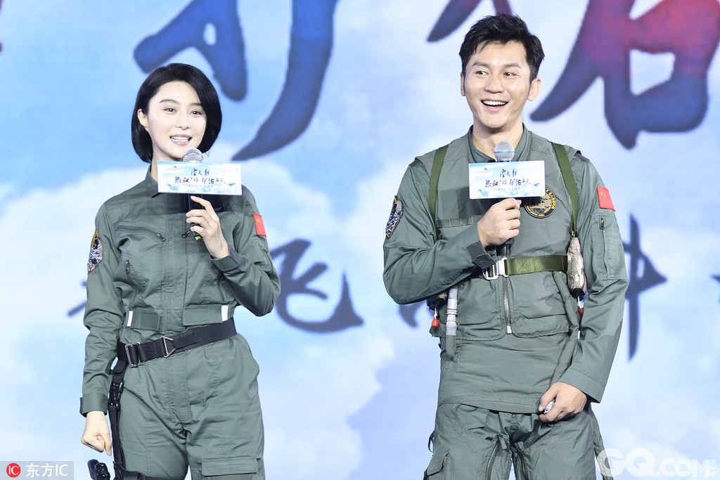 2017年8月9日，北京，电影《空天猎》发布会。 