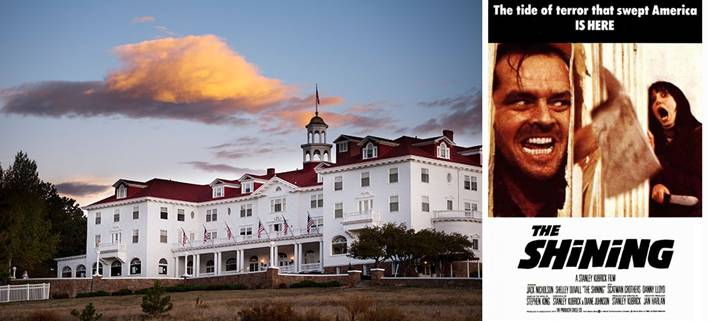 一代大师库布里克的《闪灵》成为了恐怖片历史中永远的经典之作，而电影里面的斯坦利酒店实为科罗拉多州的埃斯特斯滑雪公园区的一家相当有名的酒店——提柏林酒店。原著中的斯坦利酒店正是作家史蒂芬-金的灵感来源，后来导演基于金的这本书将其改编后搬上了大银幕。此后，酒店索性将影片诡异的气氛作为自己的卖点，在酒店的房间里你还能从闭路电视的42频道看到循环播放的《闪灵》。据说，一个名叫威尔逊女士的鬼魂经常出没的217号房间恰好是原著作者金居住过的房间。其实这里也没有想象中的那么可怕，因为搞笑电影《阿呆和阿瓜》里的罗伊德和哈里也在这里住过。 