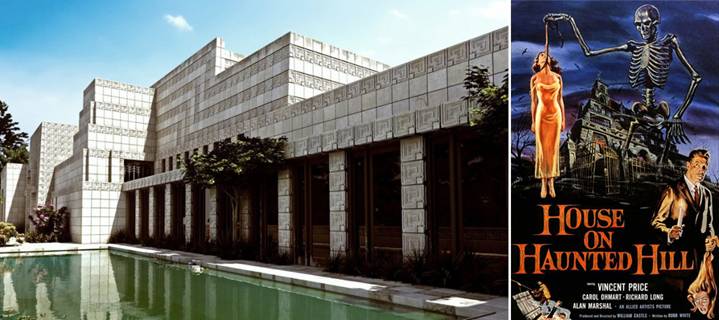位于洛杉矶的Ennis宅邸为美国建筑师、室内设计师弗兰克•劳伊德•怀特（Frank Lloyd Wright）的经典作品之一。这座著名建筑建于1920年，以玛雅风格为主要设计理念，用带有花纹的特别石砖搭建出充满原始风格的建筑，同样的石砖也应用到了室内设计，使得建筑内外风格高度统一，成为成为无数电影的取景之地。《猛鬼屋（House on Haunted Hill）》、《火箭人（Rocketman）》周润发的《替身杀手》、《银翼杀手》都在此取景。