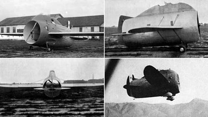 1932 年由意大利 Caproni 飞机公司制造的飞行器，它的诞生被当时的人们看做是涡轮发动技术运用于飞行器的开创。
机身长度：5.88 m 
翼展（左右翼尖的直线距离）：14 m
最高时速：131 km/h
重量：595 kg