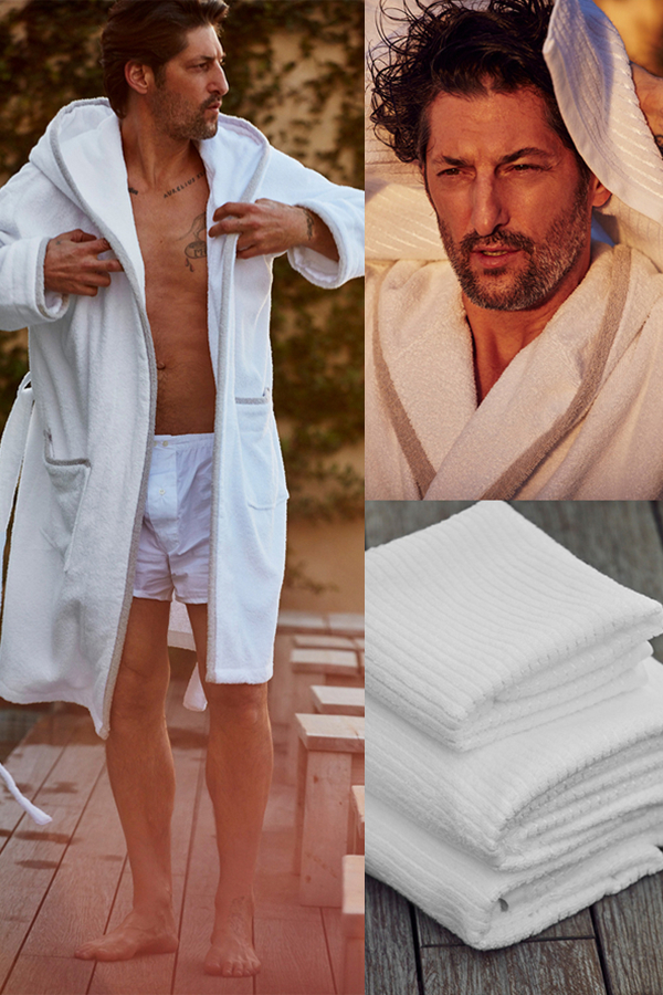Zara Home携手顶级模特Tony Ward推出了早春Hotel Collection系列男装。取景与酒店的室内与室外，既有餐桌着装，也有舒适的浴袍。洁白的床单，明媚的阳光，以及精致的早餐，一派悠闲自得的氛围。