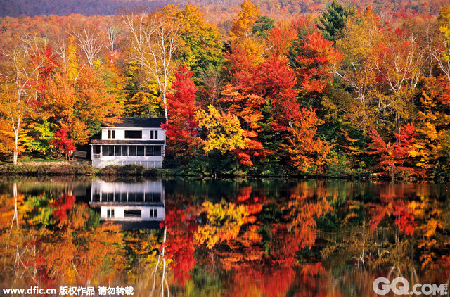 加拿大的秋日景色就如一幅美丽的油彩画。   