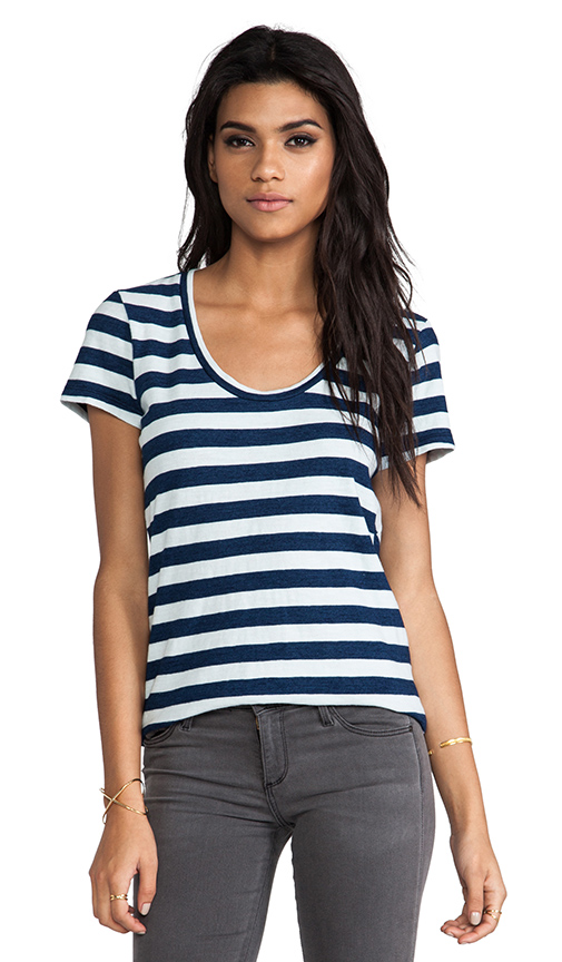 splendid indigo blue knit tee in blue