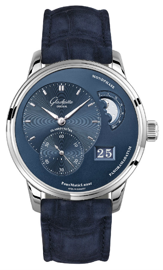 格拉苏蒂原创假日特选偏心月相大日历腕表